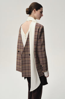 Reversible Check Blazer Espresso