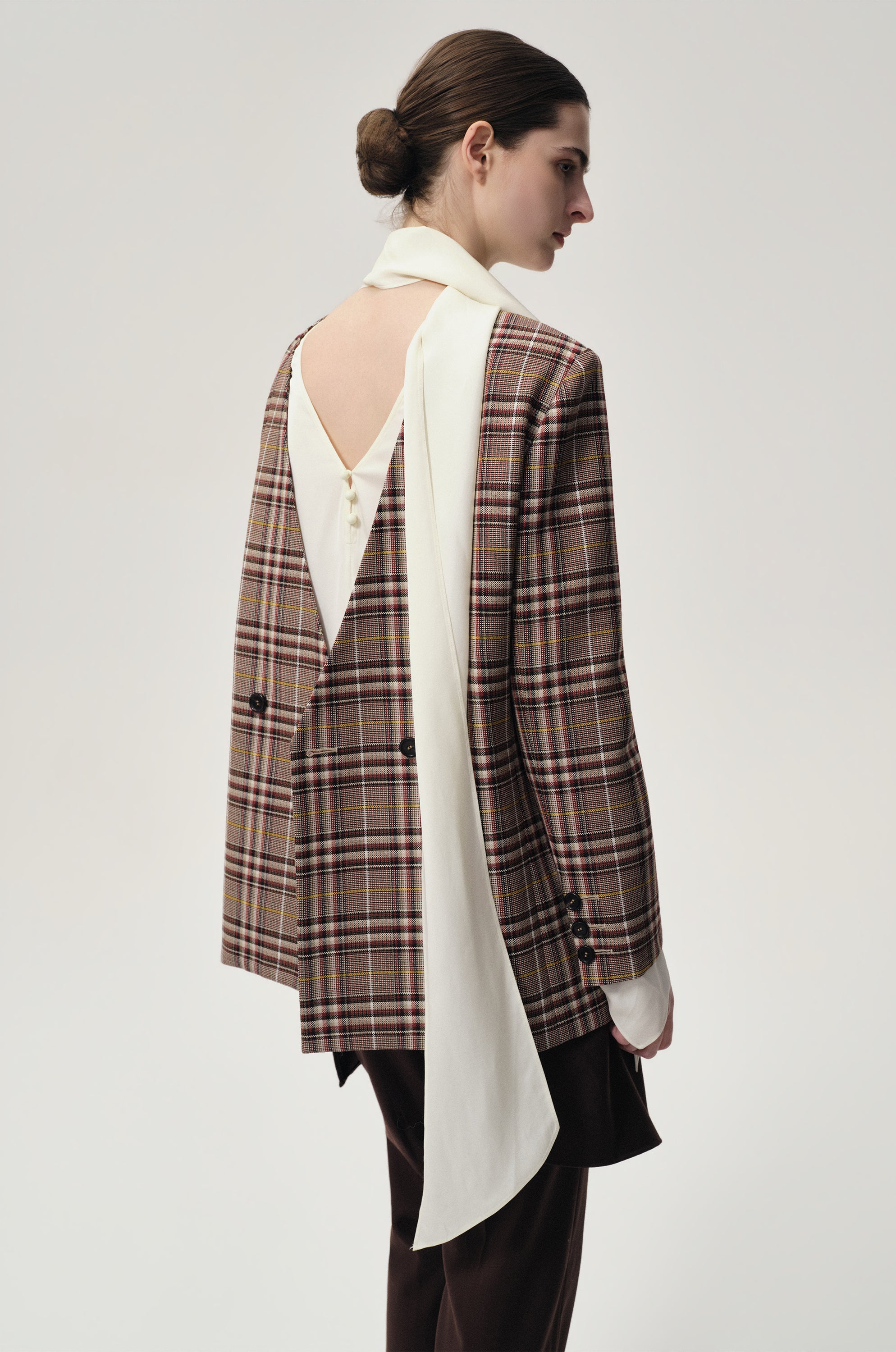 Reversible Check Blazer Espresso