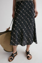 Hand-drawn Stripe Midi Skirt
