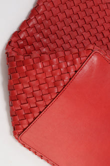 Soleil Woven Large Tote Red