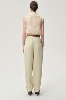 Silk Organza Turtleneck Top Butter