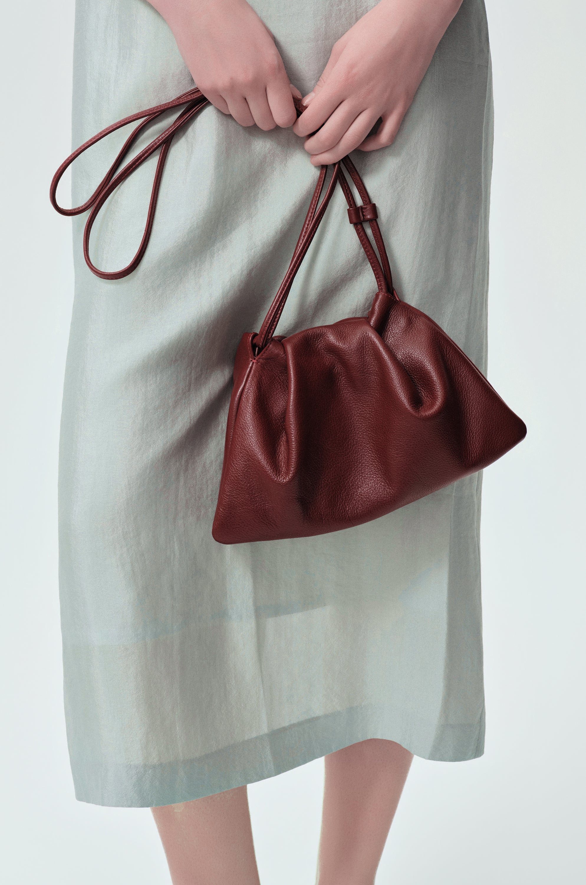 Adjustable  Mini Cloud Clutch Claret