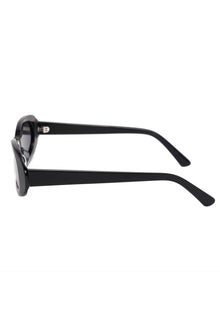 Audrey Oval-frame Sunglasses-Black