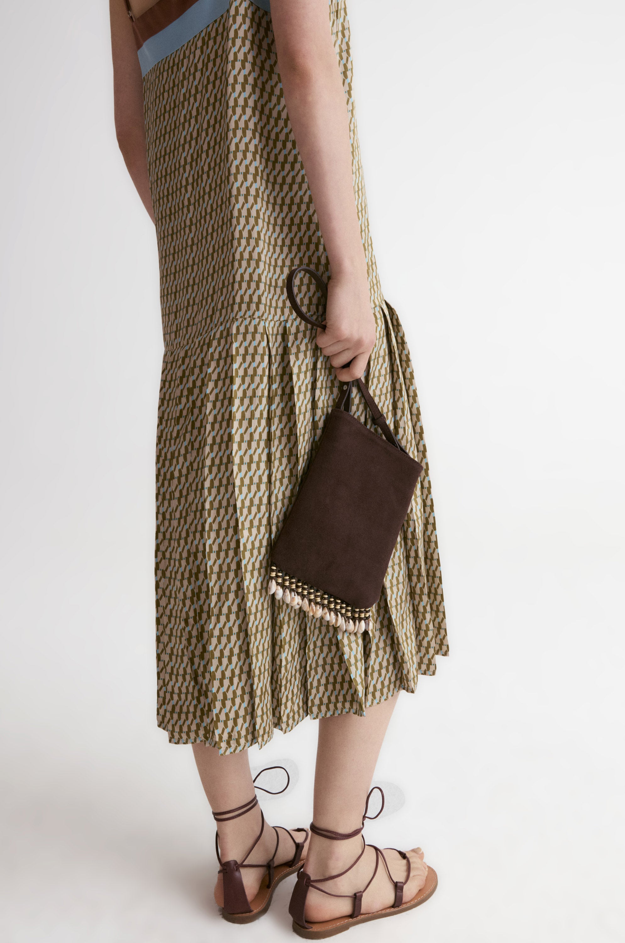 Majorelle Shell Suede Mini Bag-Chocolate Brown