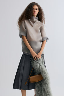 Two-tone Reversible Organza Blouse in silk