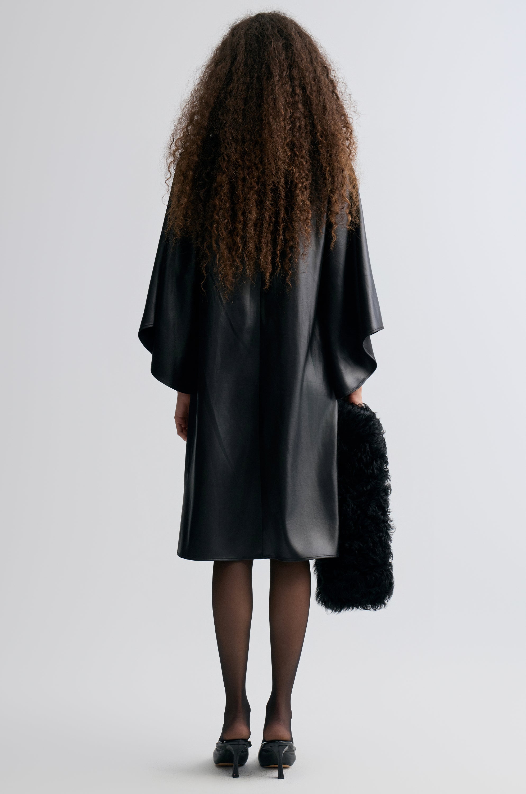 Waxed Slouch-neck Dress
