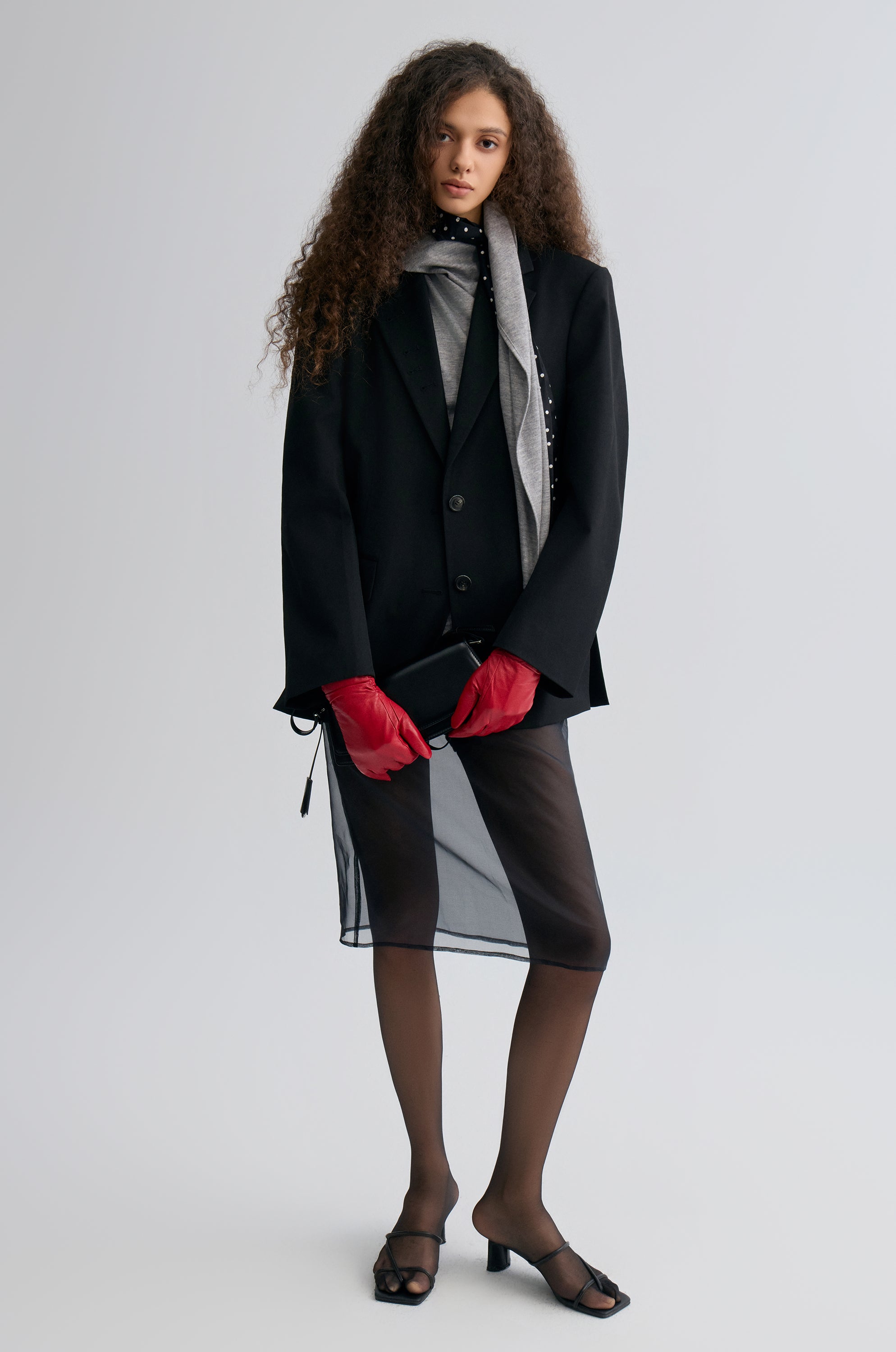 Boxy Single-Breasted Blazer Black