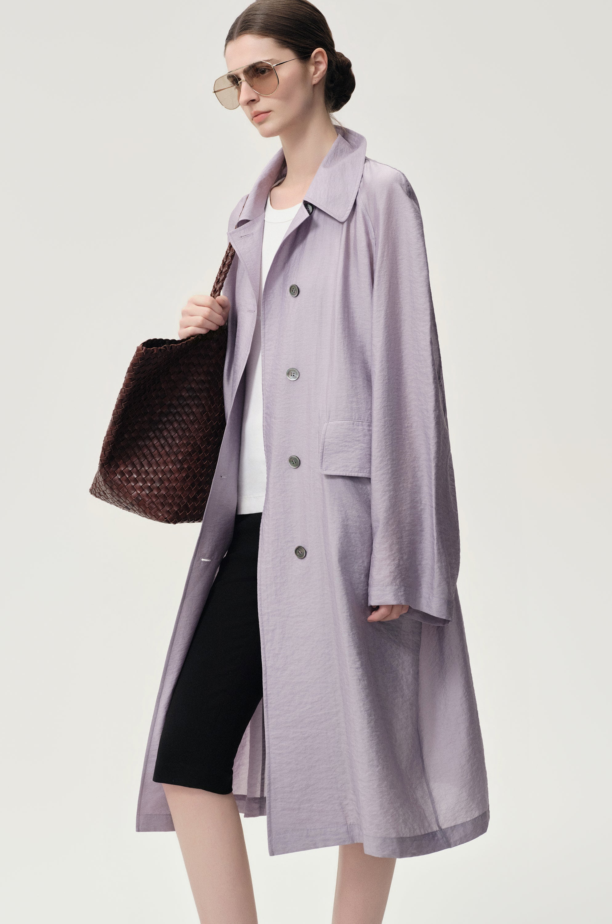 Zephy Trench Purple Ash