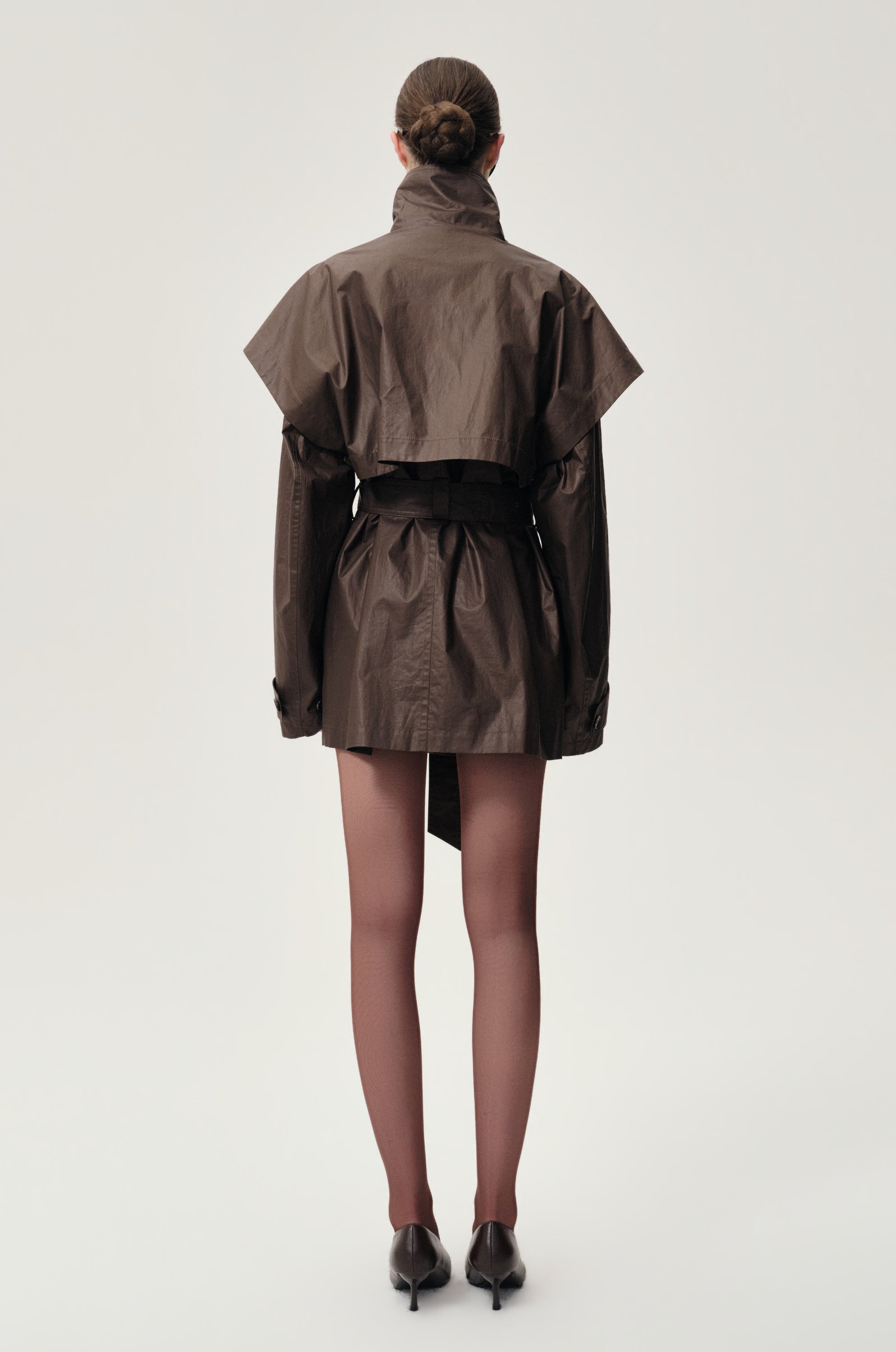 Lisa  Cape Trench Dark Cherry