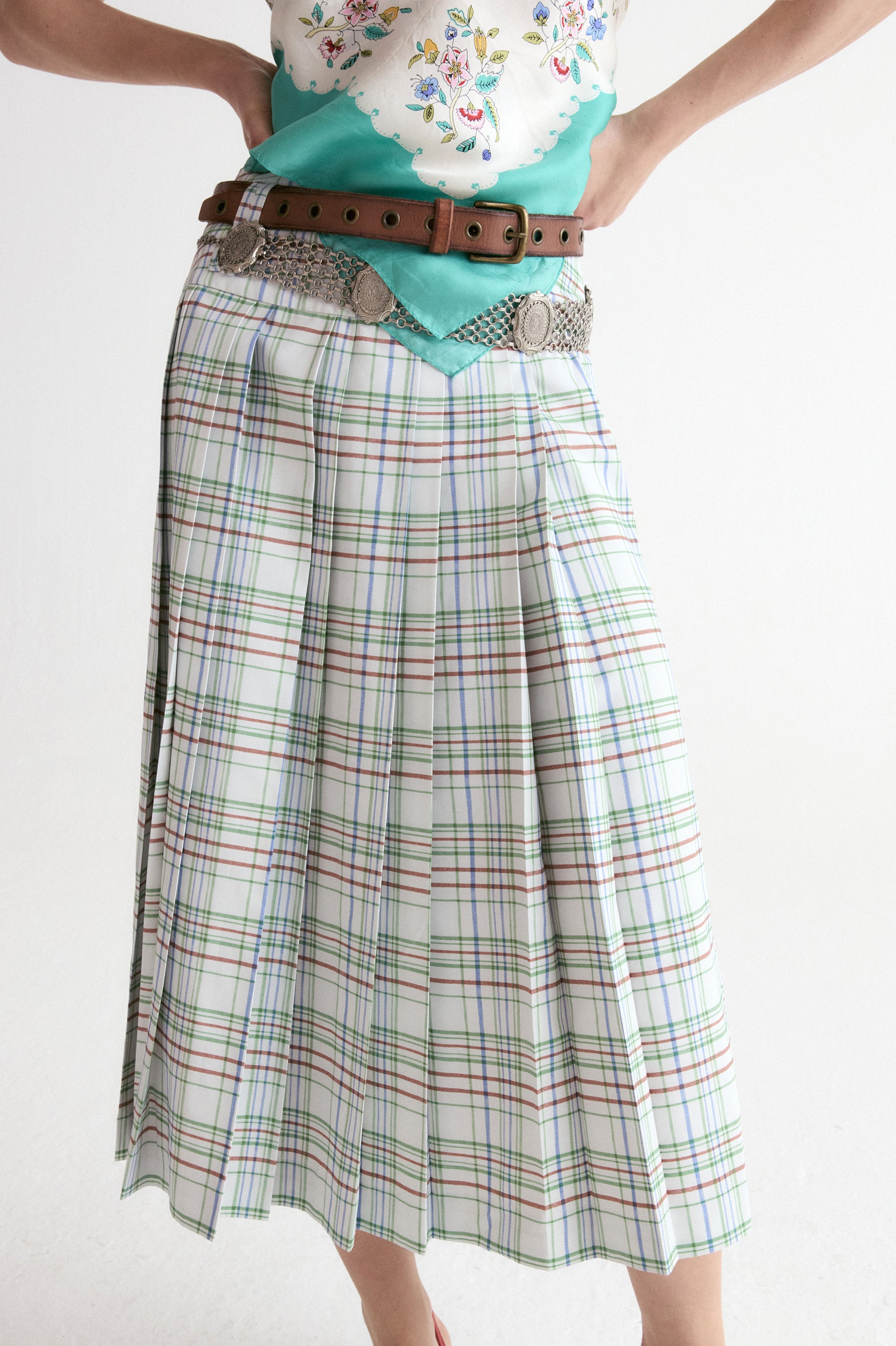 Capri Pleated Midi Skirt