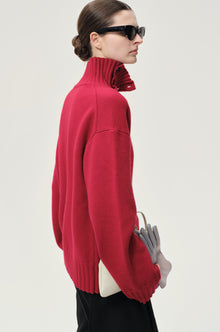 Vicky Turtleneck in Wool and Cashmere Red