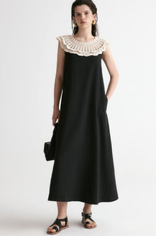 Majorelle Hand-Crochet Collar Dress