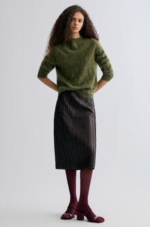 Plush Boxy  Brushed Cashmere Sweater Moutain Green