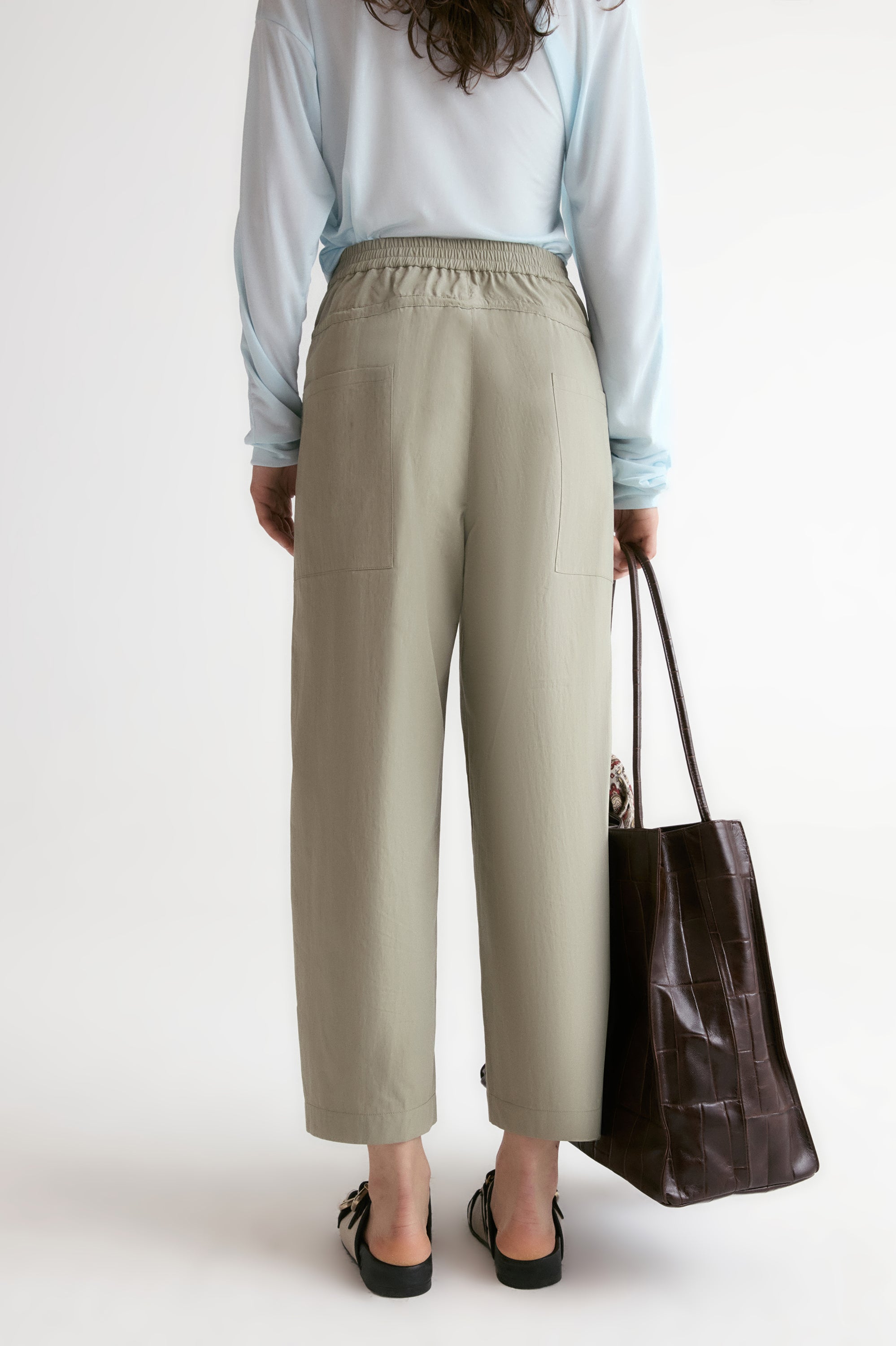 Double Waist Trousers-Khaki