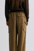 Washed Baggy Cargo Trousers Chocolate