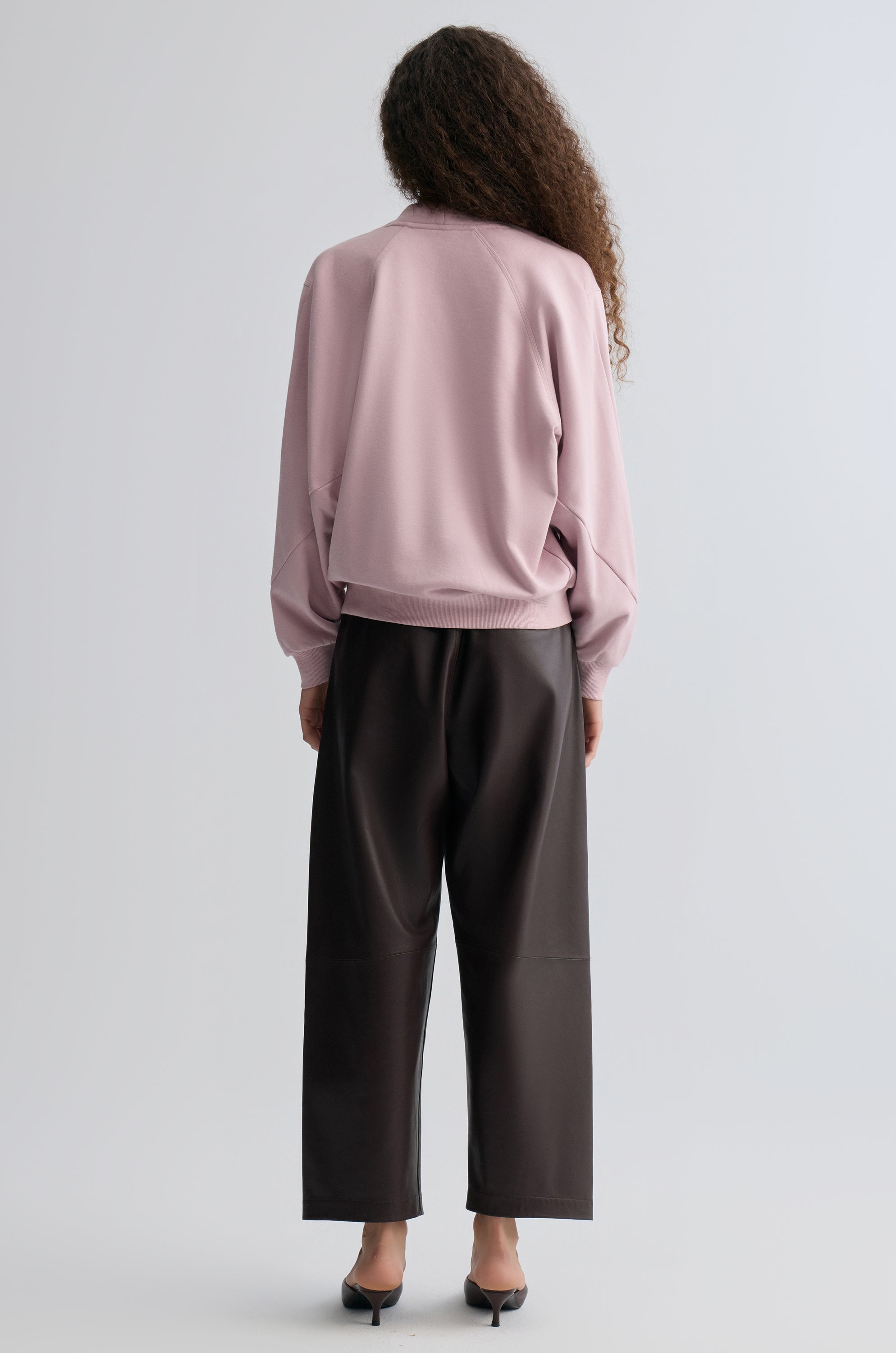 Cotton Panelled Sweater Lilac