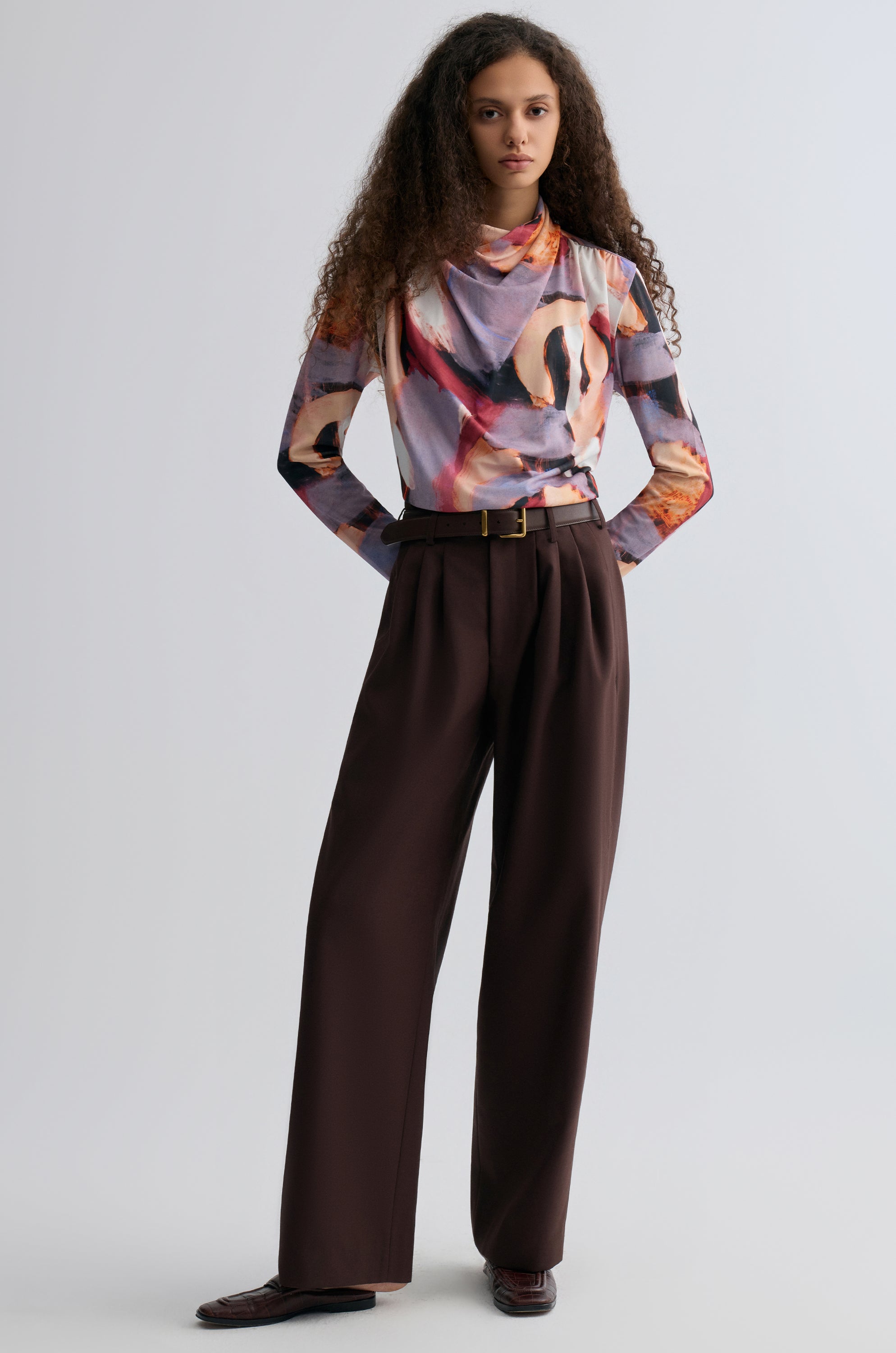 Verve Cowl Jersey Top Mauve