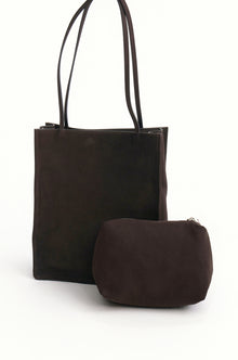 Metro Tote Bag in Suede Deep Brown