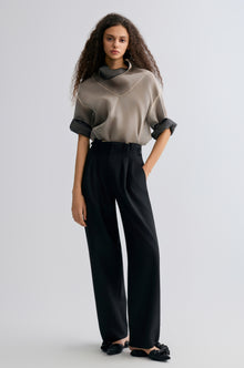 Relaxed Gabardine Trousers Black