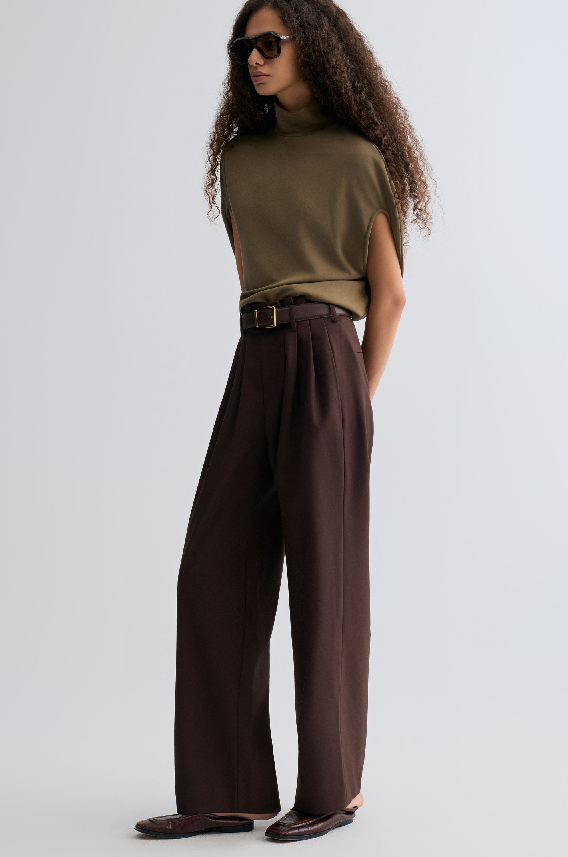 Relaxed Gabardine Trousers Almandine