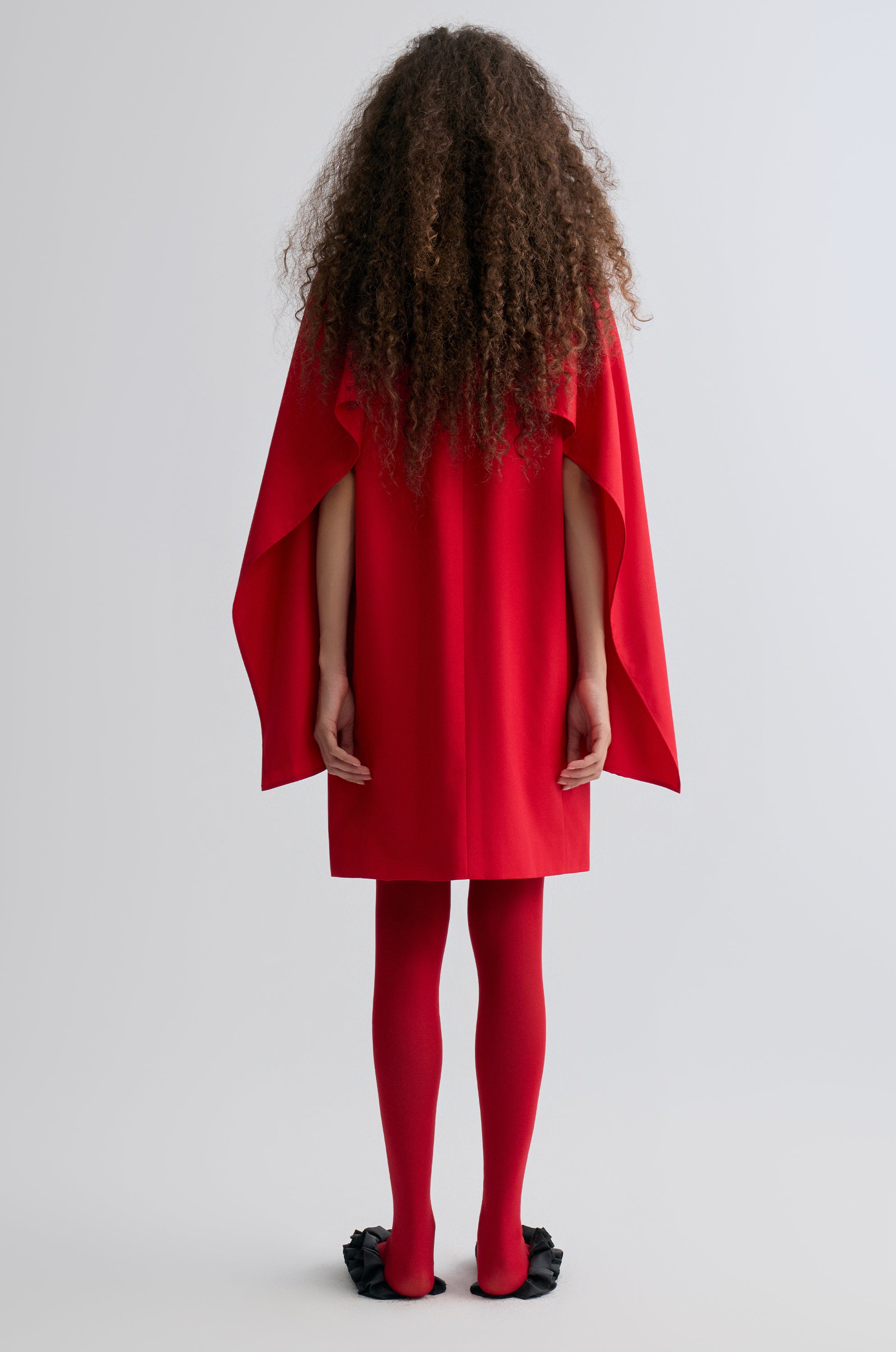 Opera Cape Dress Crimson