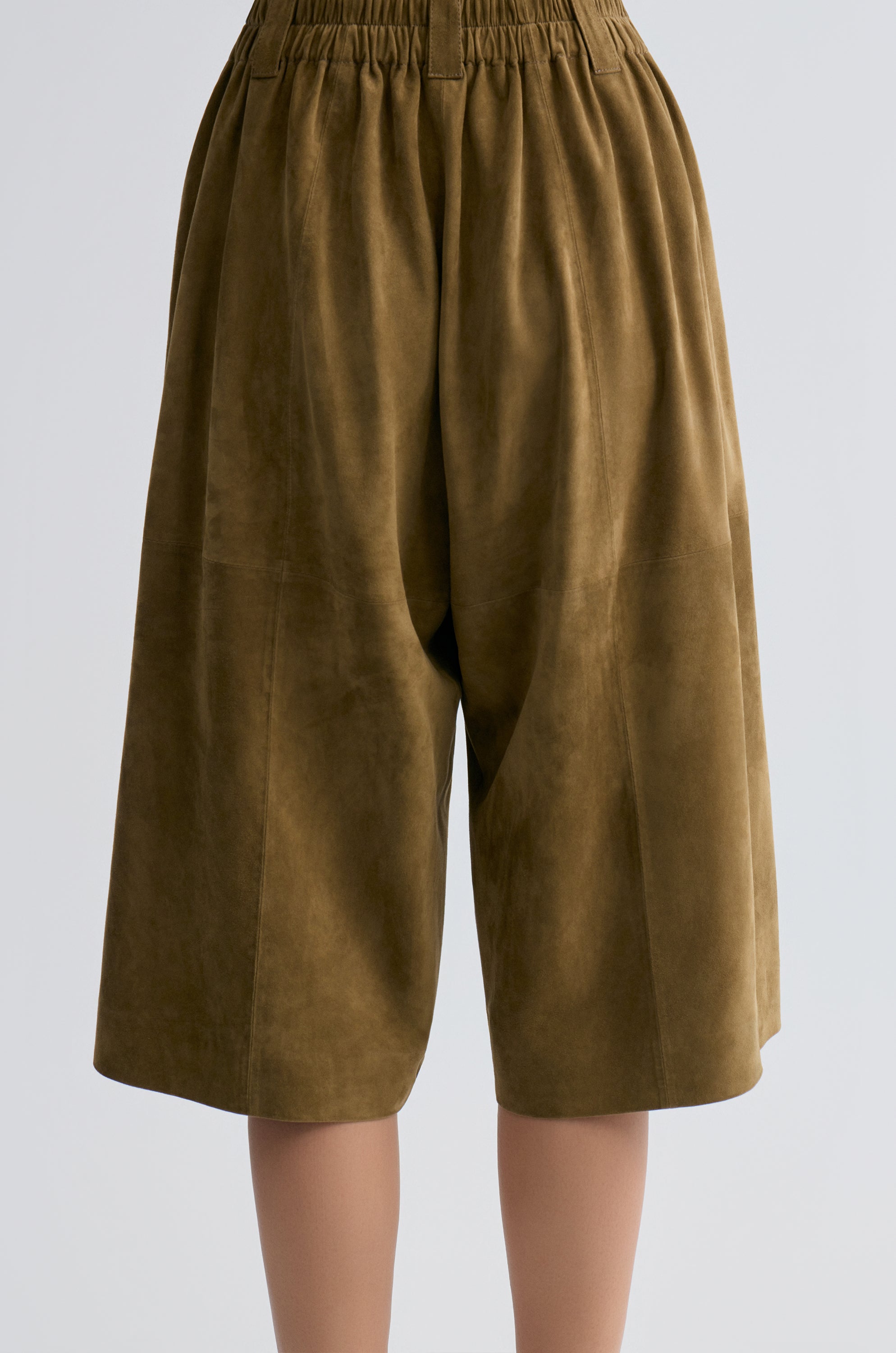 Long Suede  Bermuda Shorts