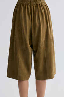Long Suede  Bermuda Shorts