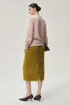 BOUCLÉ Mohair Midi Skirt Olive
