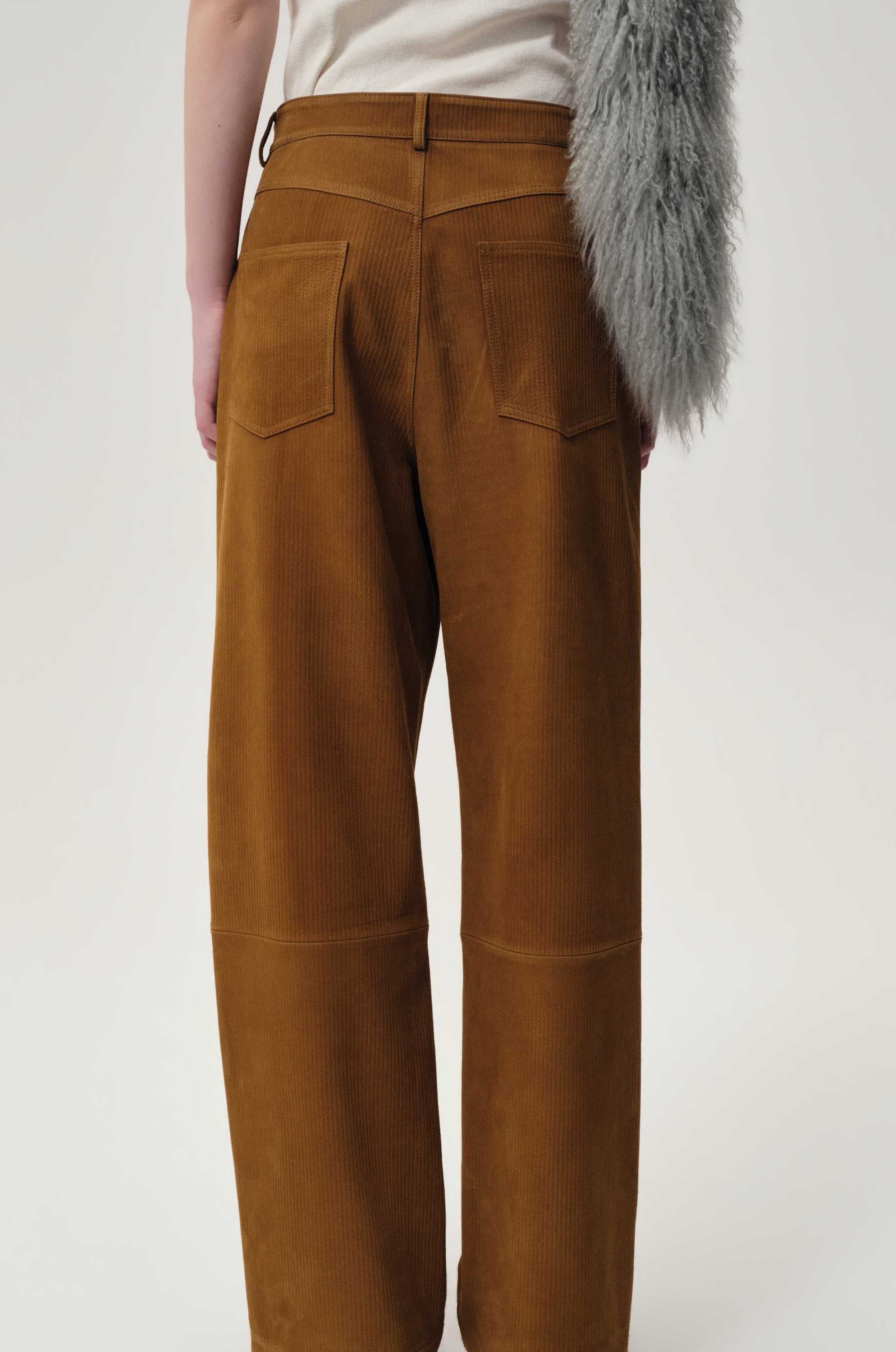 Corduroy Suede Trousers Tobacco