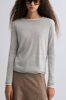 Cloudlike Knit Soft Crewneck Grey Melange