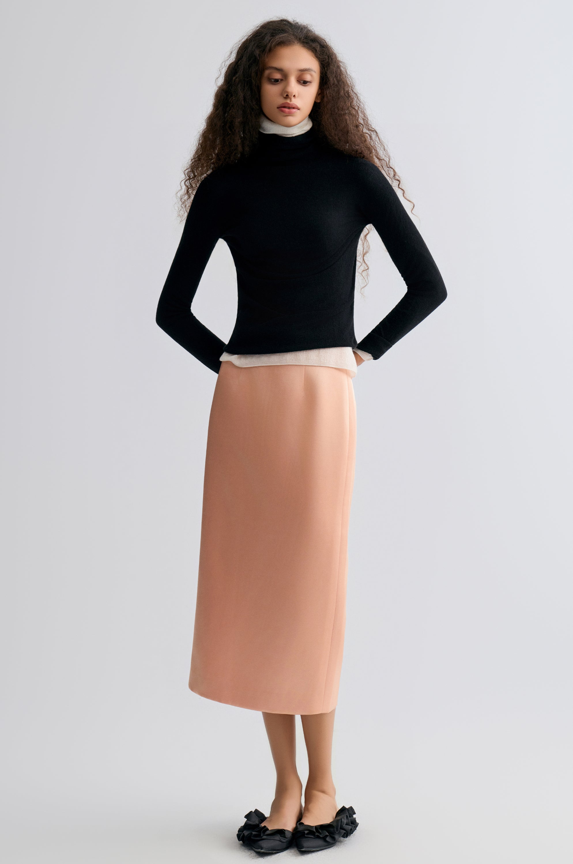 Nimbus Satin Skirt Blush