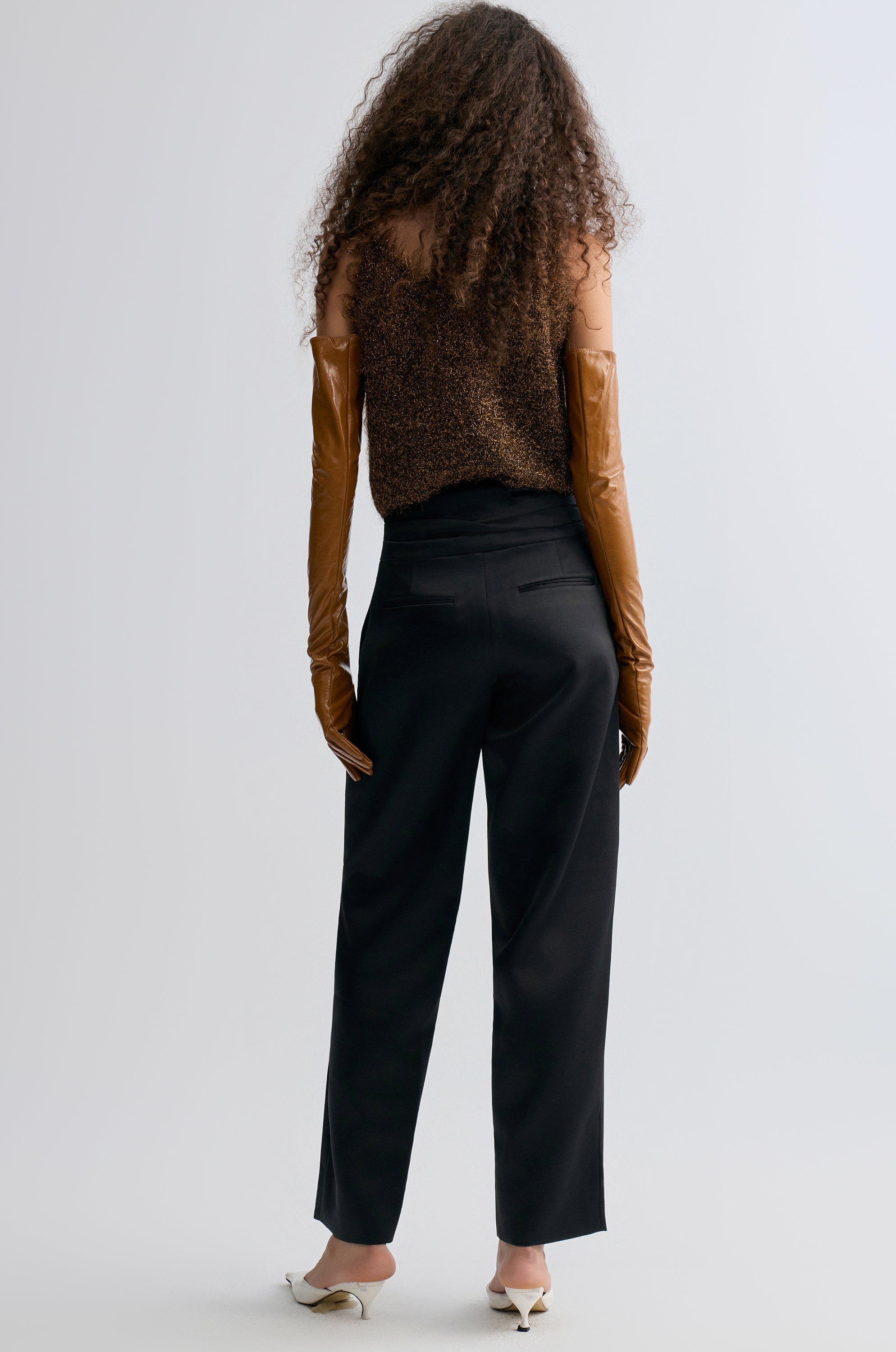 Fringe Metallic Tank Gold-tone