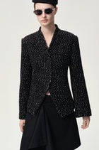 Collarless Sculptural Jacket Black