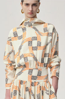 Printed Trompe-L'Ceil Dress Multi