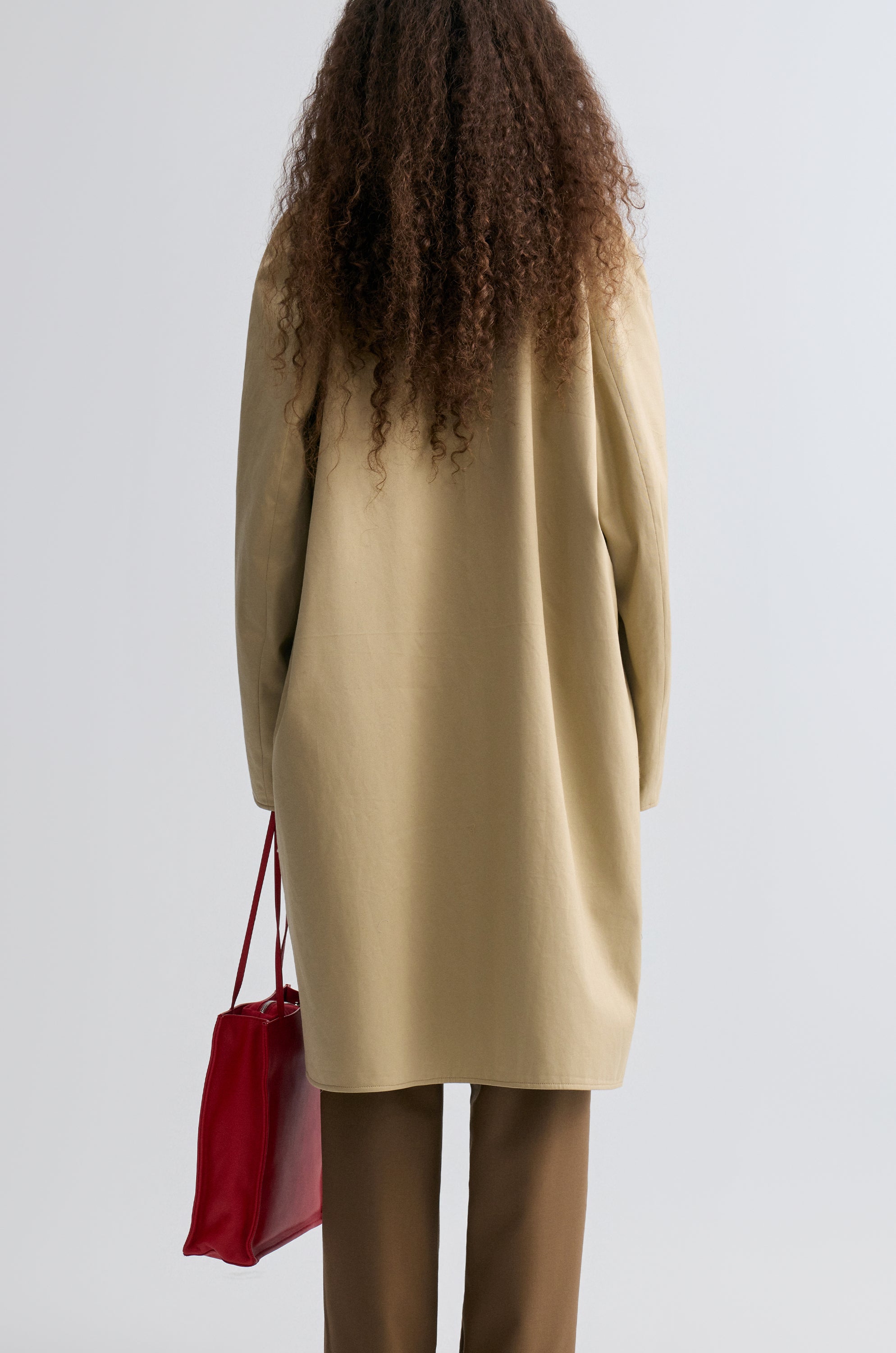 Reversible Twill and Check Trench Coat