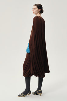Opera Twisted Jersey Dress Cocoa Brown