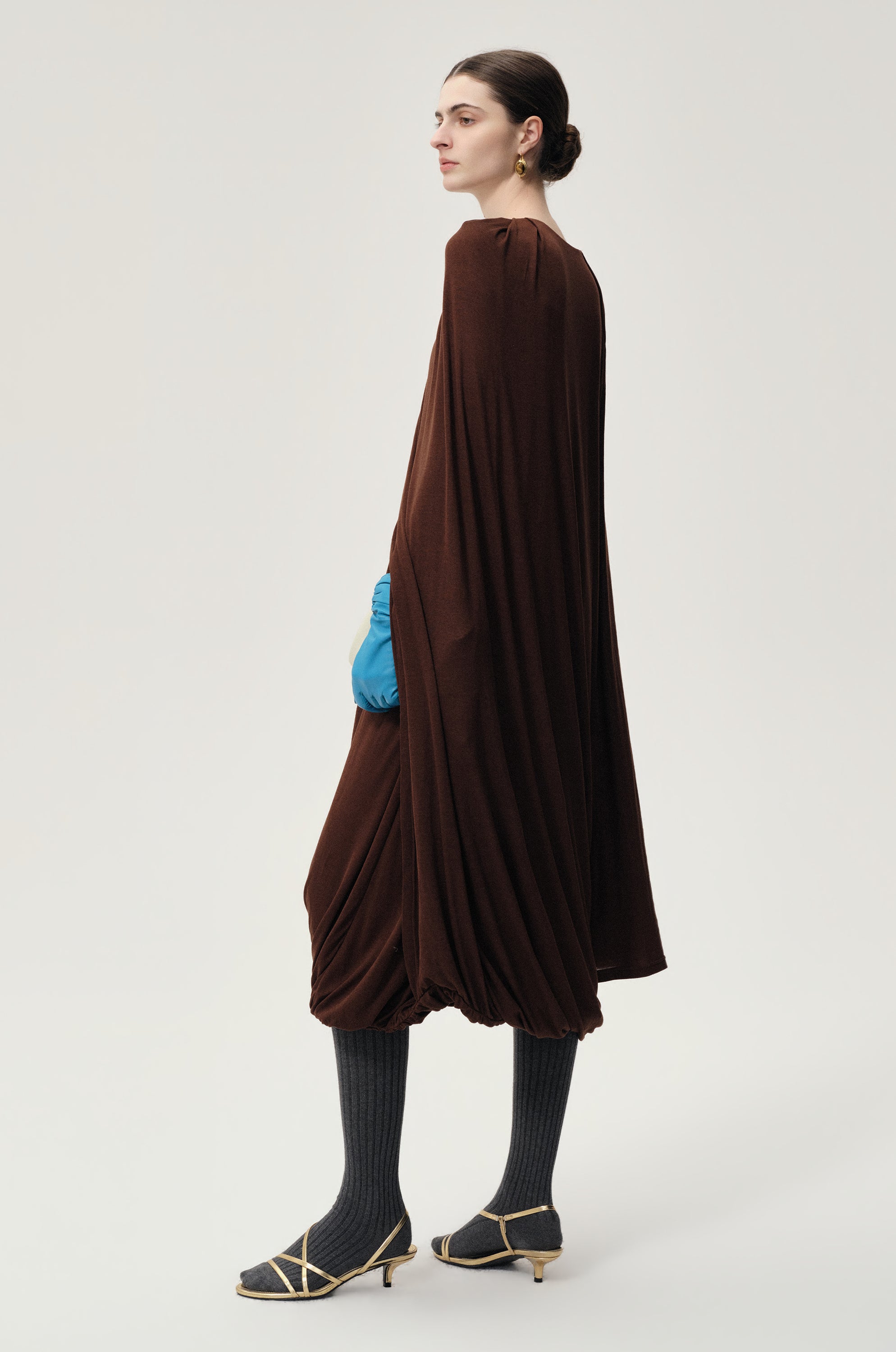 Opera Twisted Jersey Dress Cocoa Brown