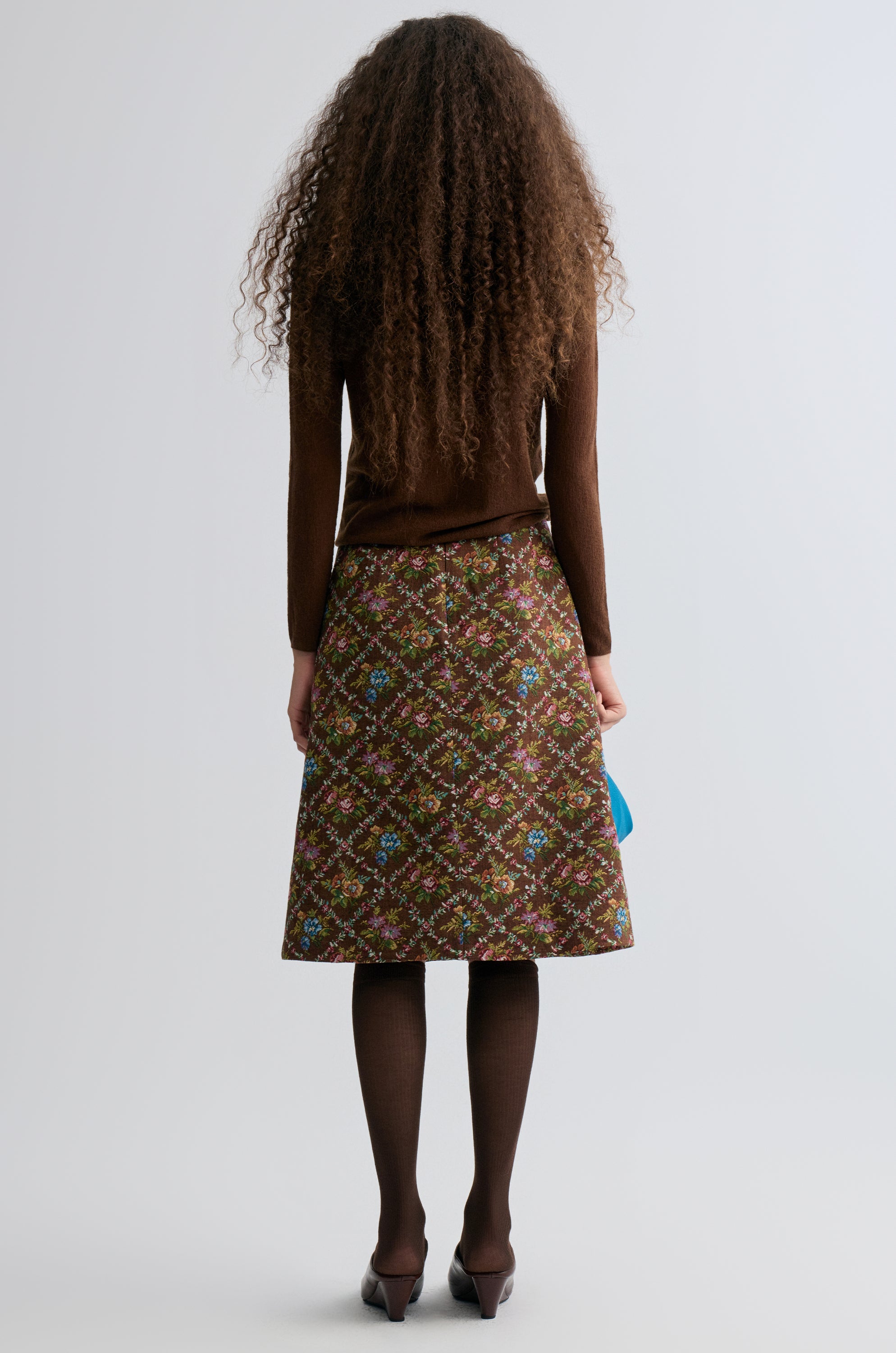 Retrobloom Jacquard Skirt Chocolate