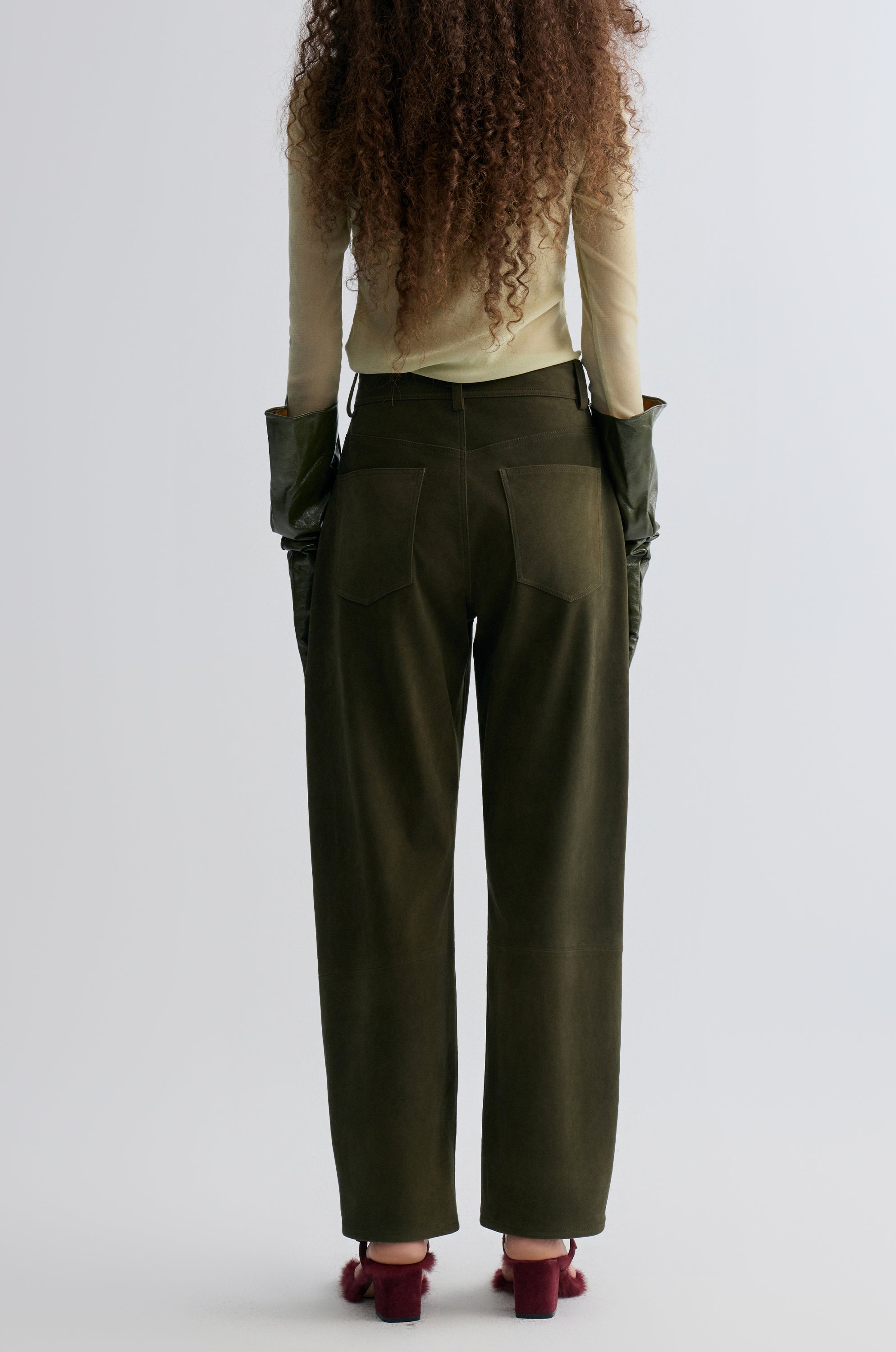 Suede Balloon Pants