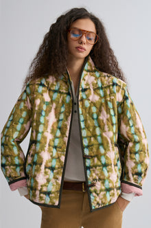 Tie-dye Bohemie Printed Quilted Jacket Mountain Green