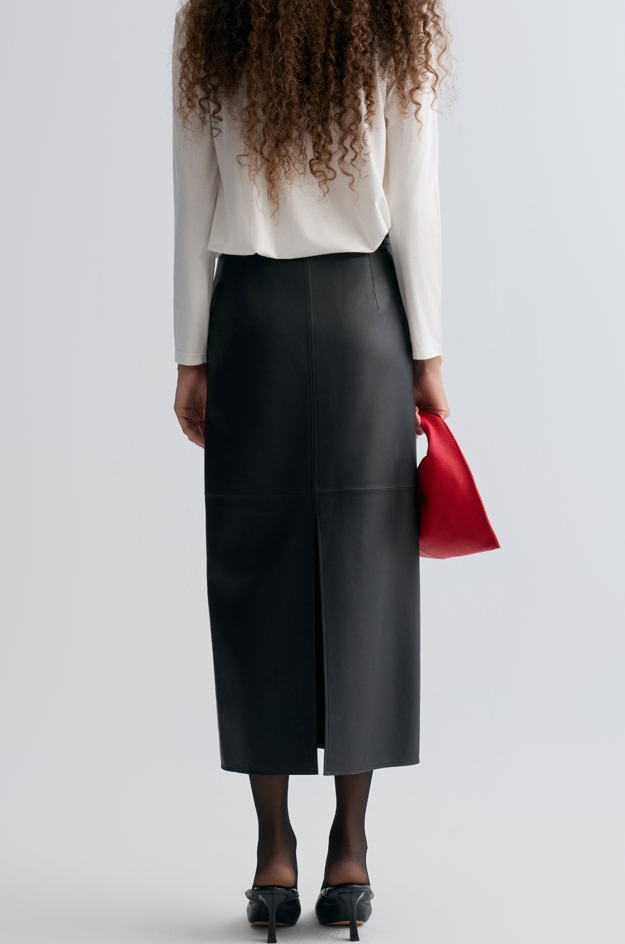 Kate Leather Column Skirt