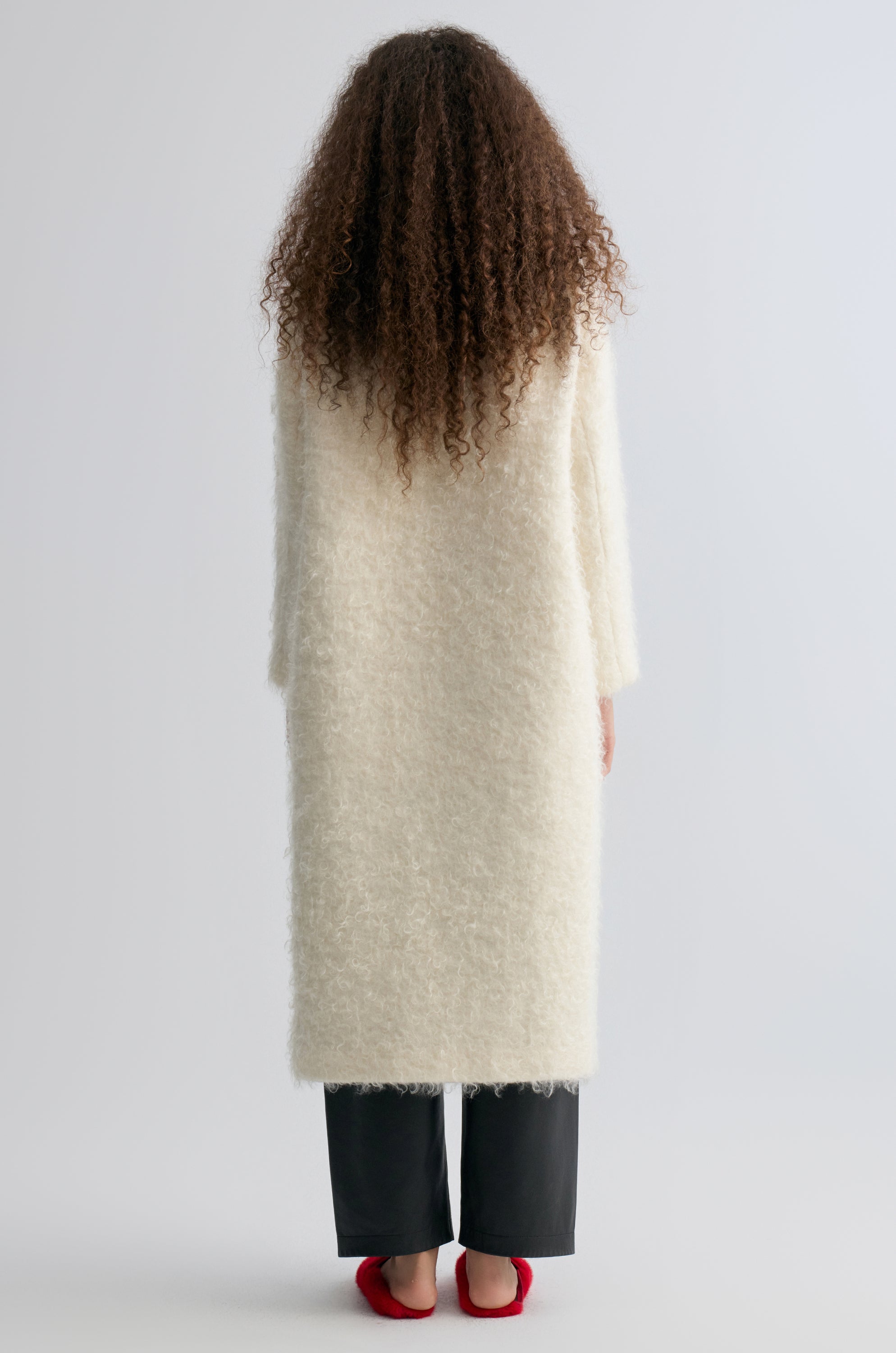 Clara Collarless Coat Cream