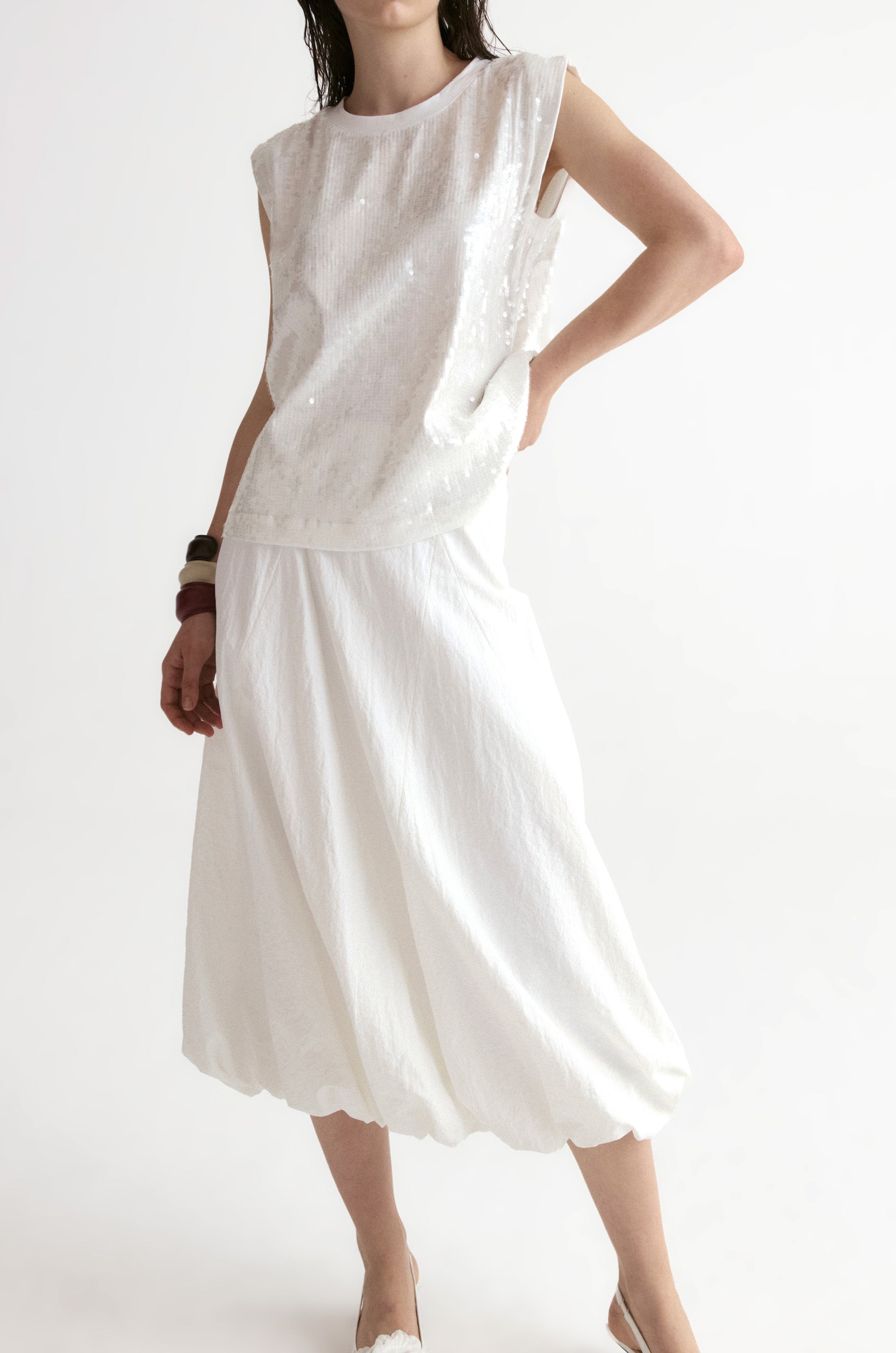 Amalfi Ballon Skirt-White