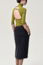 BOUCLÉ Mohair Midi Skirt Midnight