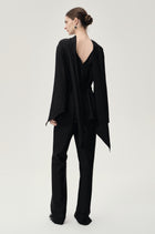 Reversible Scarf Blouse Black