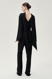 Reversible Scarf Blouse Black