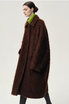 Modernist Mohair Coat Dark Brown