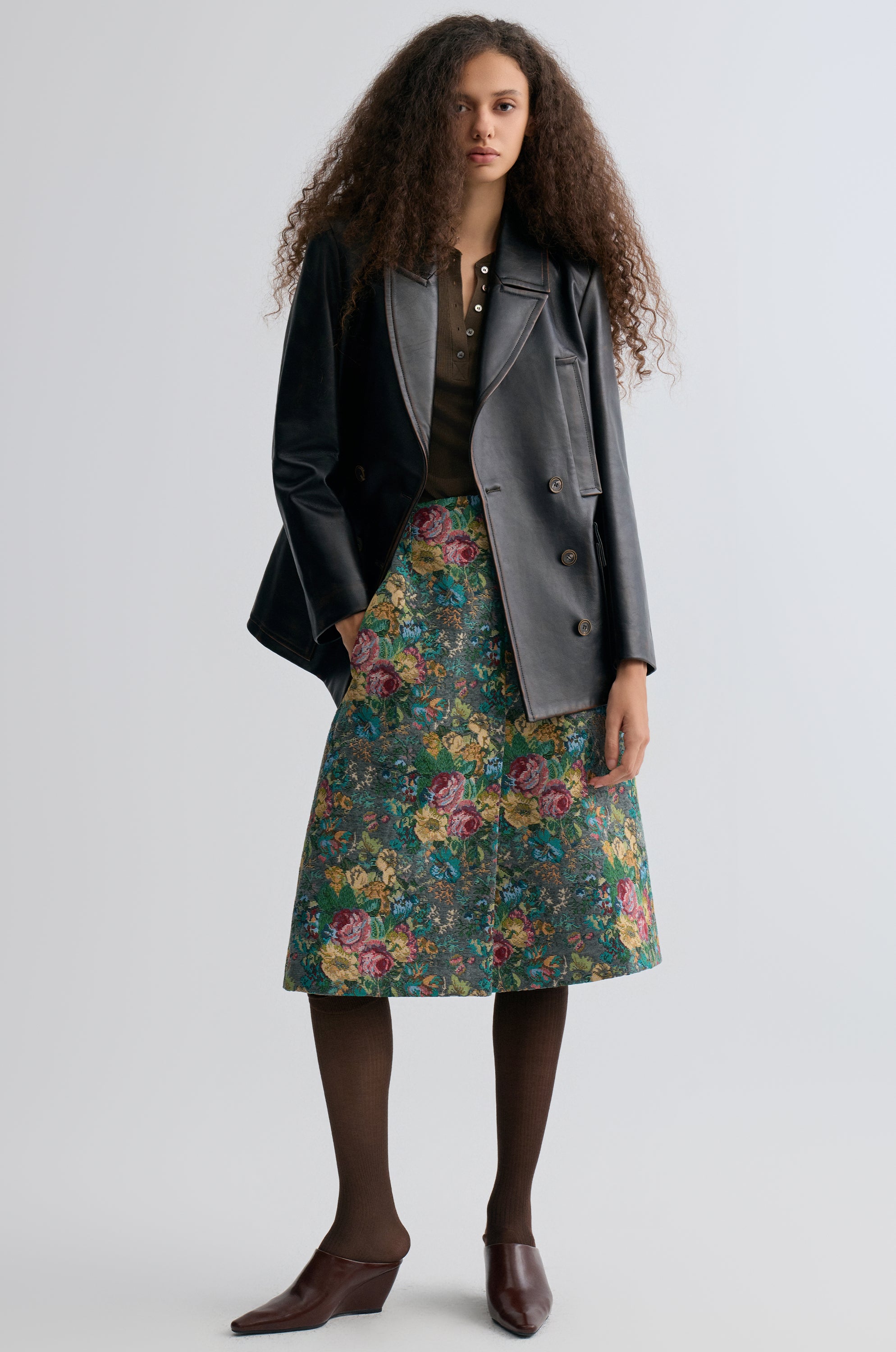 Rosetta Jacquard Skirt Grey