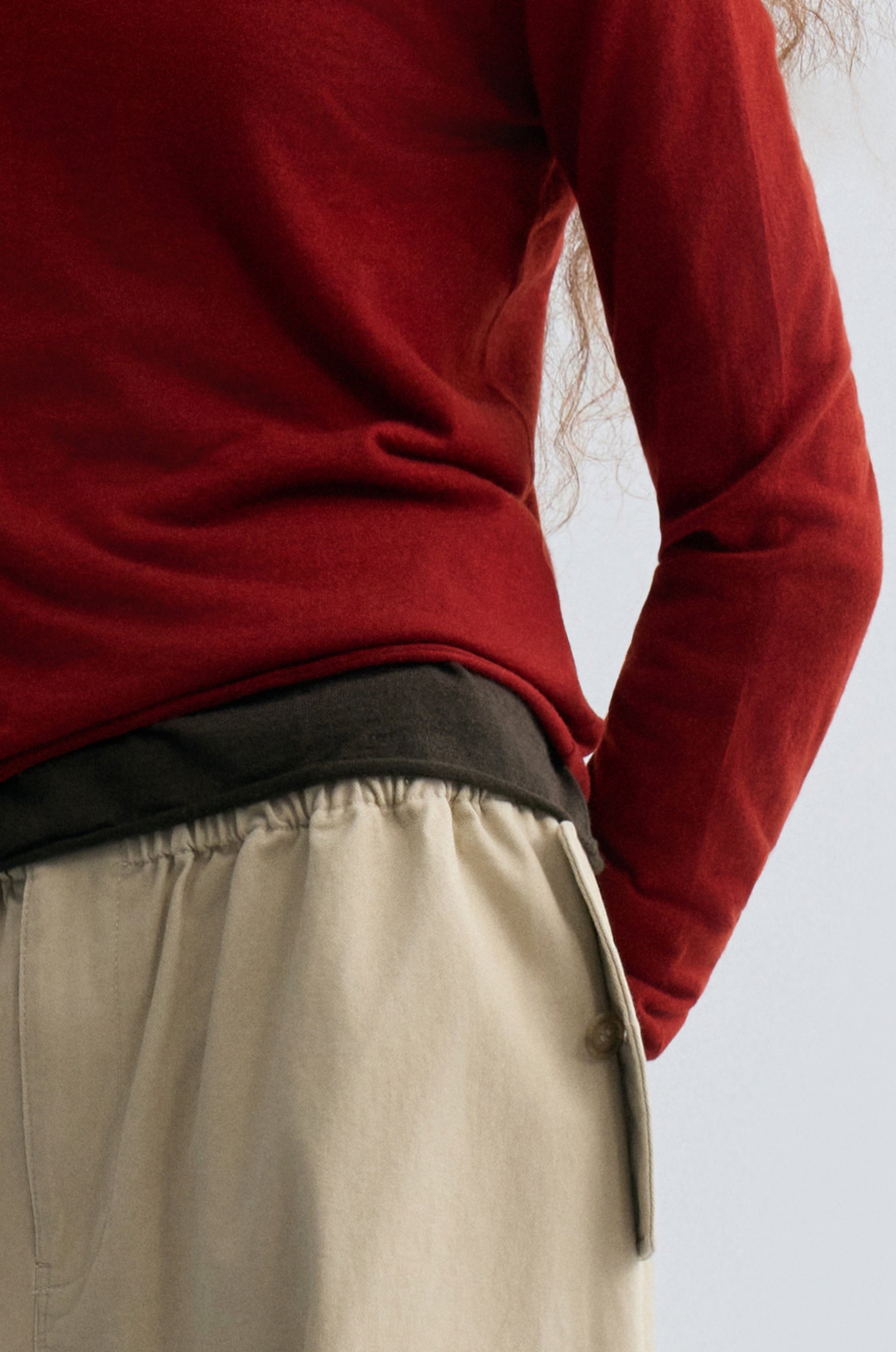 Cloudlike Knit Soft Crewneck Ruby Red