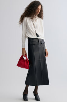 Kate Leather Column Skirt
